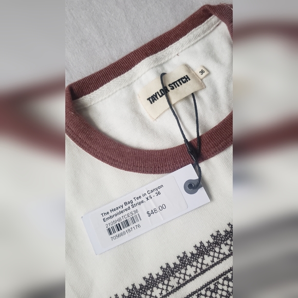 Taylor Stich heavy bag tee in canyon stripe, size XS - Picture 3 of 3